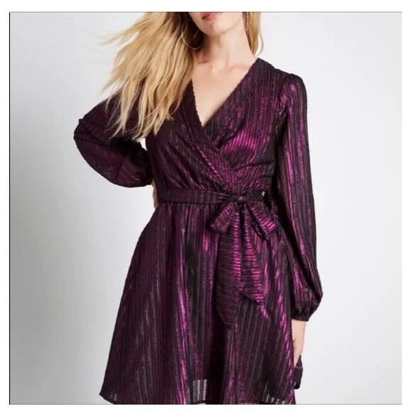 ModCloth Time to Shine Purple Metallic Dress - Picture 13 of 13